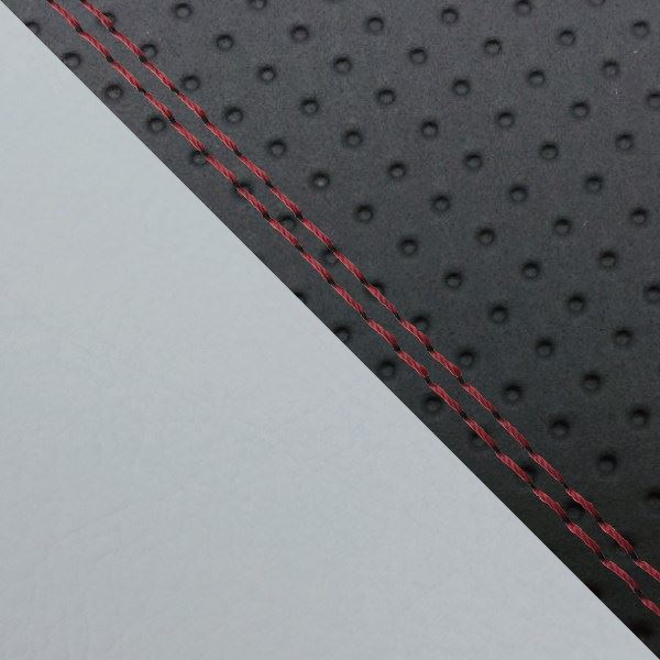 Domestic Seat Cover, Reupholster Type, Embossed Black (Gray Line)/Red Double Stitch, W650 (1999)