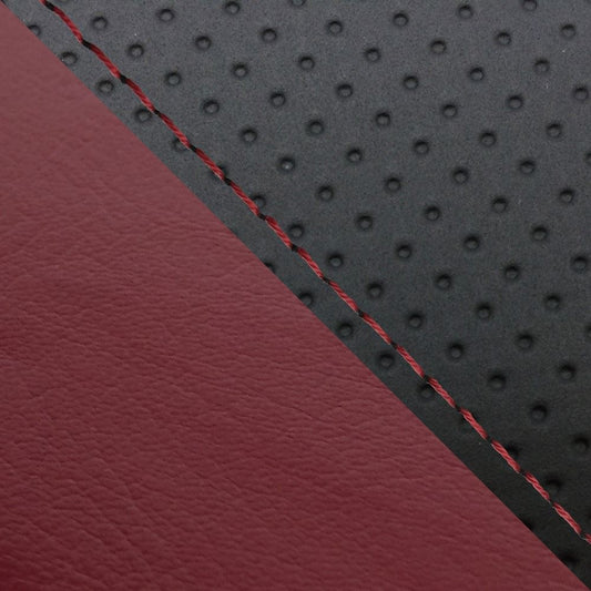 国産シートカバー 張替タイプ エンボス黒・ワインレッド(ツートン)/赤ステッチ MT-09/FZ-09