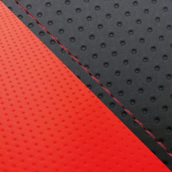 Domestic Seat Cover Replacement Type Embossed Black/Embossed Red (Two-tone) / Red Stitch YZF-R1 Single (Front)