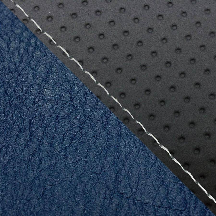 Domestic Seat Cover, Reupholstery Type, Embossed Black/Navy (Two-Tone)/Clear Stitching, YZF-R1 Single (Front)
