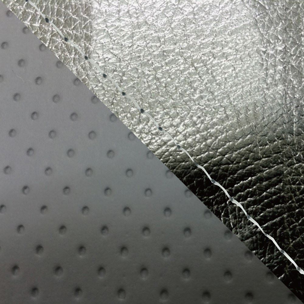 Domestic Seat Cover Replacement Type Black / Embossed Gray (Two-Tone) / Clear Stitch YZF-R1 Double (Rear Side)
