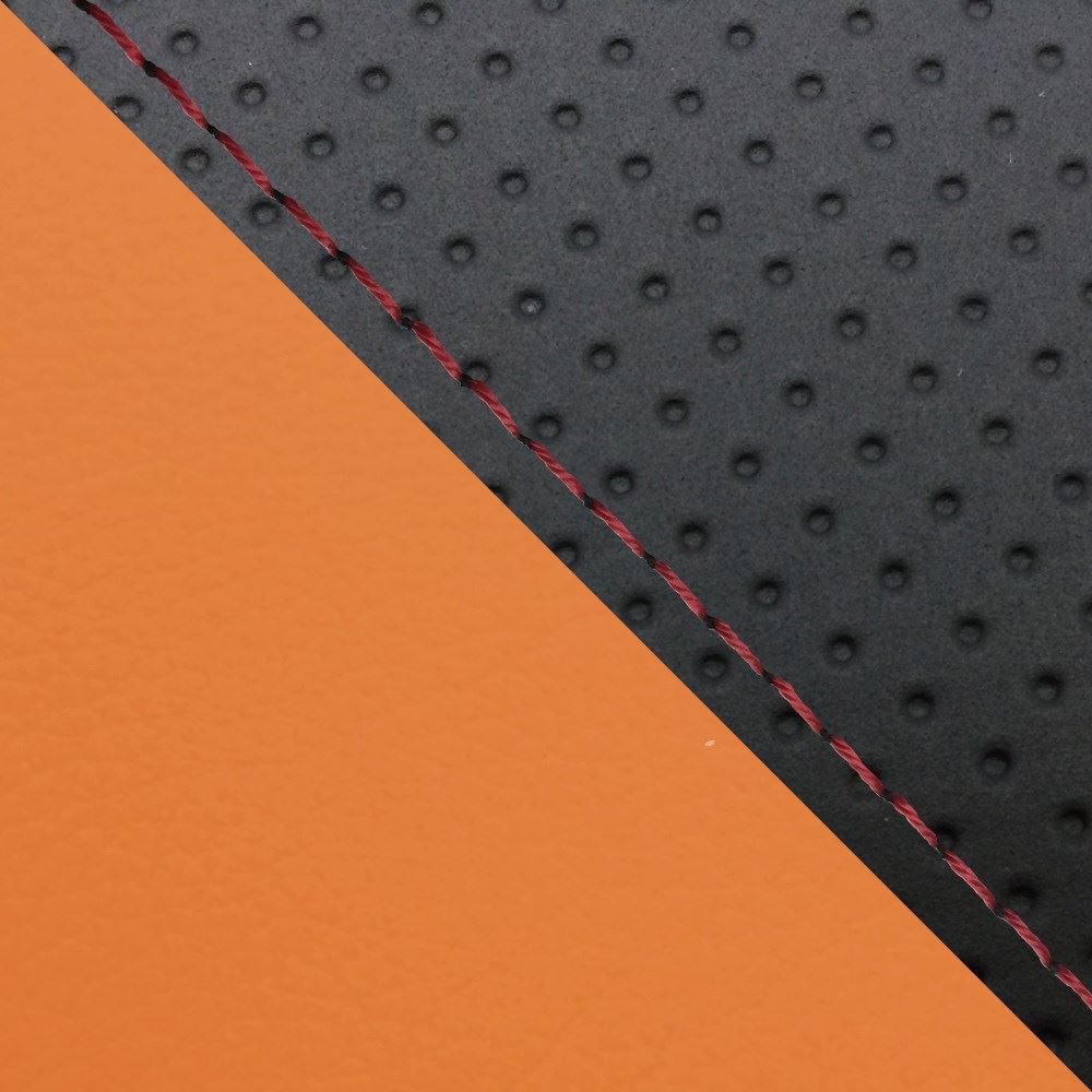 Domestic Seat Cover Replacement Type Embossed Black/Orange (Two-tone)/Red Stitch YZF-R1 Double (Rear Side)