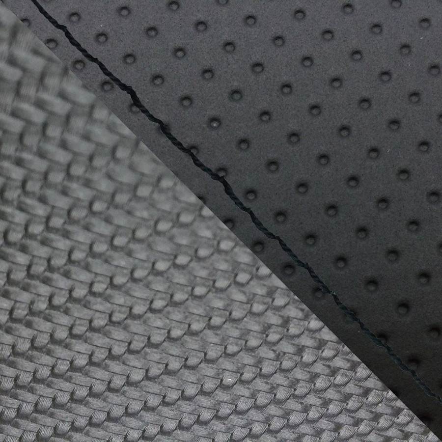 Domestic Seat Cover, Reupholstery Type, Embossed Black & Carbon Black (Two-Tone)/Black Stitching YZF-R1 Double (Rear Side)