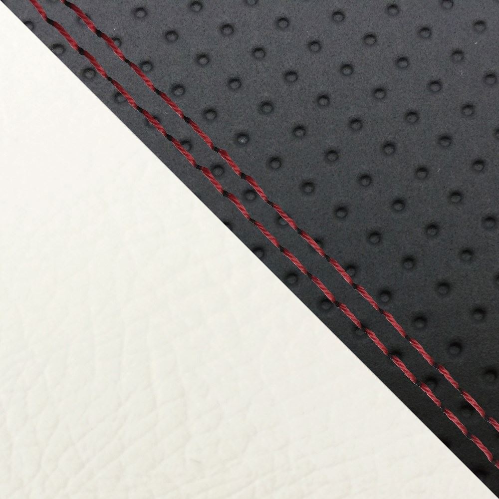 Domestic Seat Cover Reupholstery Type Embossed Black/White (Two-Tone)/Red Double Stitch YZF-R1 Double (Rear Side)