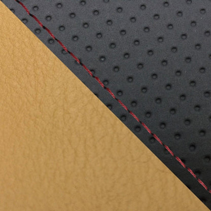 Domestic Seat Cover Reupholstery Type Embossed Black/Ochre (Two-Tone)/Red Stitch YZF-R1 Double (Rear)
