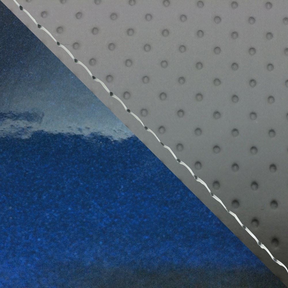 Domestic seat cover, re-upholstery type, embossed gray and enamel metallic blue (two-tone)/clear stitching FZ1 Fazer (2010~) single (front side)