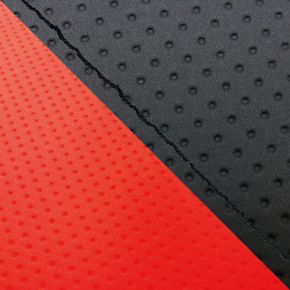 Domestic Seat Cover, Reupholstering Type, Embossed Black/Embossed Red (Two-Tone)/Black Stitching for FZ1 Fazer (2010 onwards) Single (Front Side)