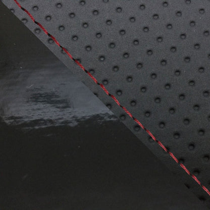 Domestic Seat Cover Replacement Type Embossed Black/Enamel Black (Two-Tone)/Red Stitch for FZ1 Fazer (2010 onwards) Single (Front Side)