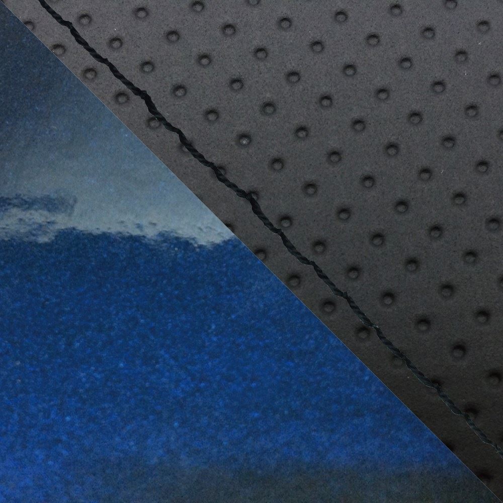 Domestic Seat Cover Reupholstery Type Embossed Black/Enamel Metallic Blue (Two-Tone)/Black Stitch for FZ1 Fazer (2010~) Single (Front Side)