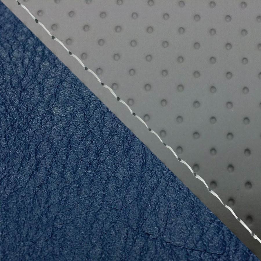 Domestic Seat Cover, Reupholstery Type, Embossed Gray/Navy (Two-Tone)/Clear Stitch, FZ1 Fazer (10~), Tandem (Rear)