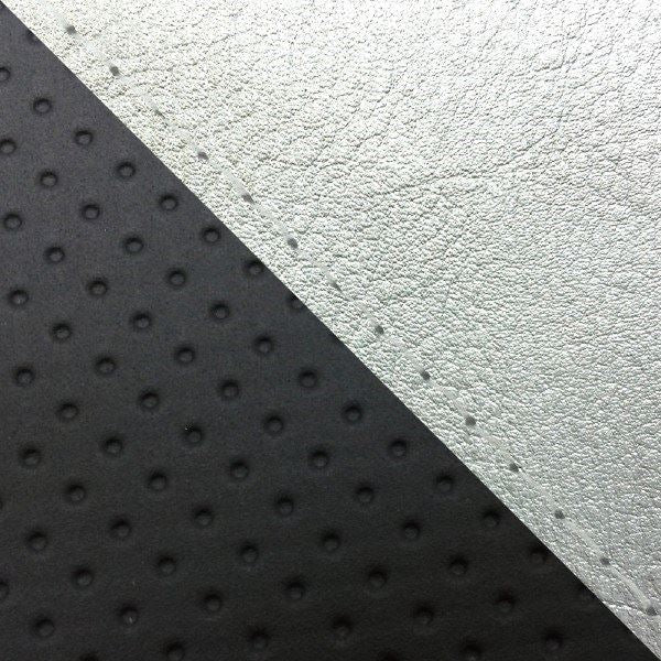 国産シートカバー 張替タイプ シルバー・エンボス黒(ツートン)/透明ステッチ グロム(13年～15年) JC61前期