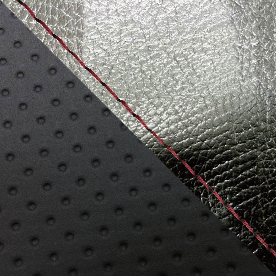 Domestic Seat Cover Reupholstery Type Black/Embossed Black (Two-Tone)/Red Stitching CBR1000RR Single (Front)