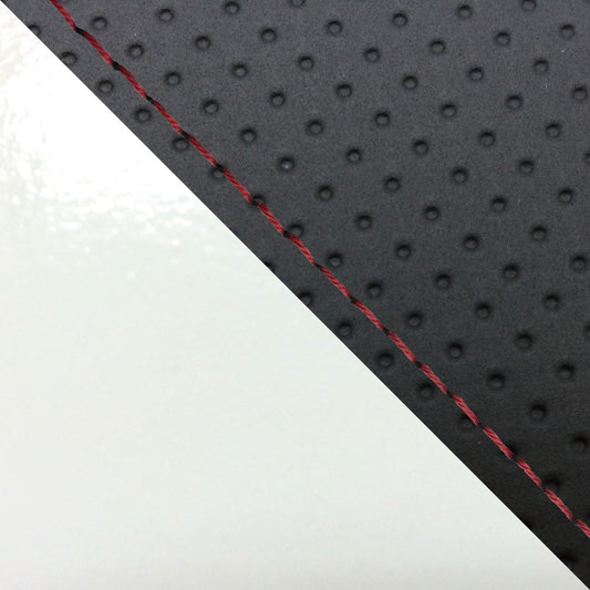 国産シートカバー 張替タイプ エンボス黒・エナメルホワイト(ツートン)/赤ステッチ CBR1000RR シングル(フロント側)