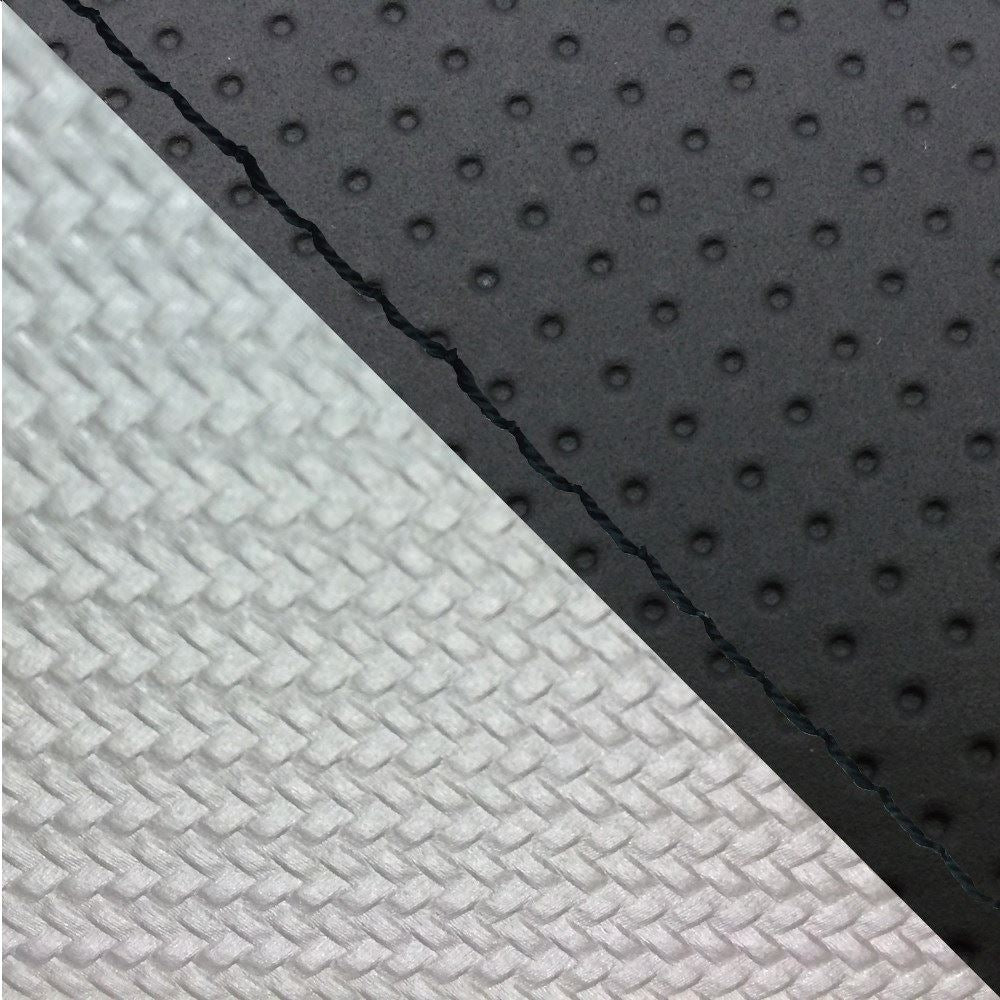 Domestic Seat Cover, Reupholstering Type: Embossed Black / Carbon Silver (Two-tone) / Black Stitching for CBR1000RR Double (Rear Side)