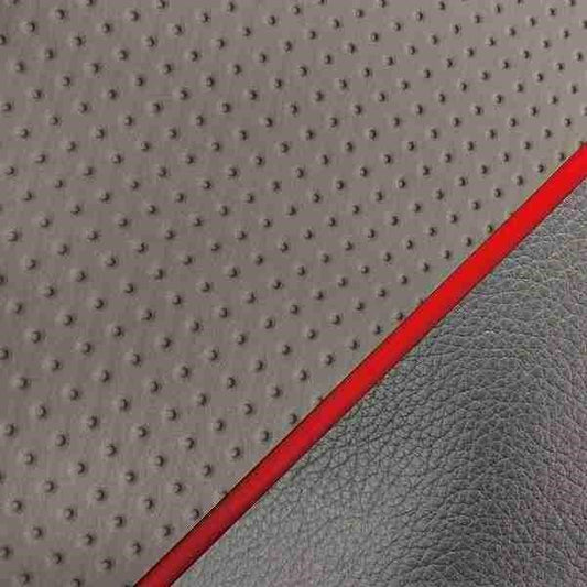 国産シートカバー 張替タイプ エンボスグレー/赤パイピング リード50(初期型)