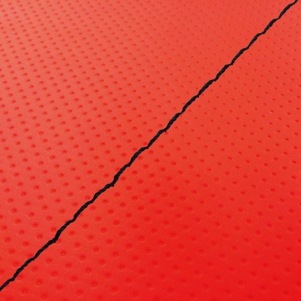 Domestic seat cover, re-upholstery type, full embossed red/black stitching, Lead 50 (early model)
