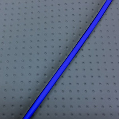 国産シートカバー 張替タイプ フルエンボスグレー/青パイピング シグナスD(4TG/4KP)