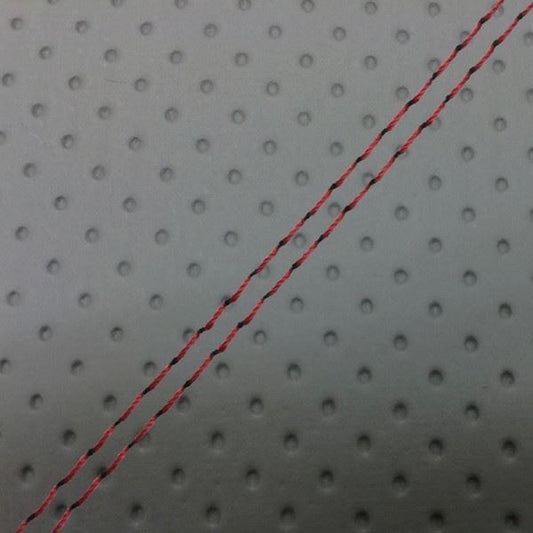 国産シートカバー 張替タイプ フルエンボスグレー/赤ダブルステッチ リード90(HF05)