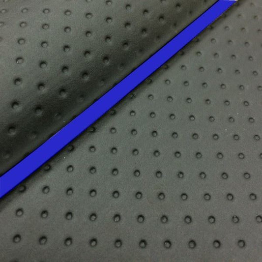 国産シートカバー 張替タイプ フルエンボスブラック/青パイピング リード90(HF05)