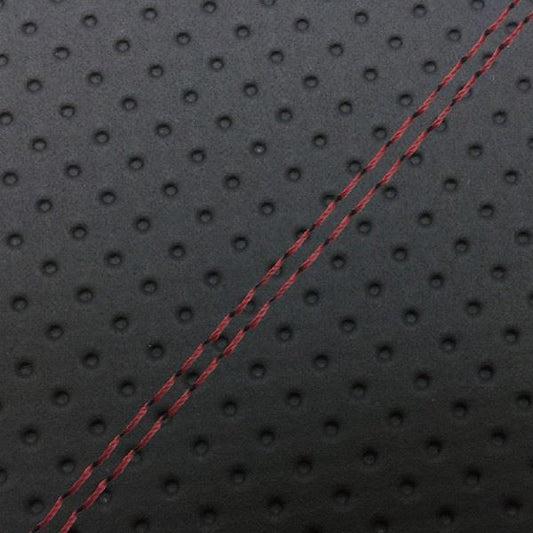 国産シートカバー 張替タイプ フルエンボスブラック/赤ダブルステッチ リード90(HF05)