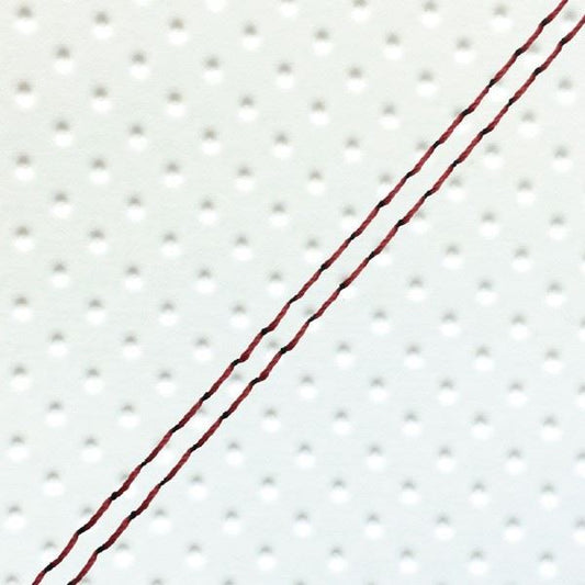 国産シートカバー 張替タイプ フルエンボスホワイト/赤ダブルステッチ リード90(HF05)