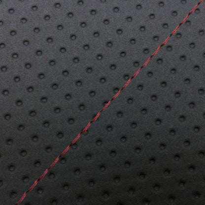 Domestic Seat Cover - Reupholstered Type, Full Embossed Black/Red Stitch - Address V125/G