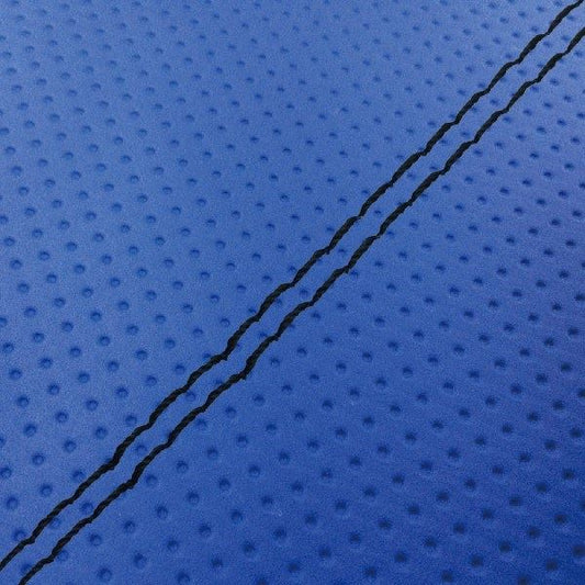 国産シートカバー 張替タイプ フルエンボスブルー/黒ダブルステッチ ロードパル
