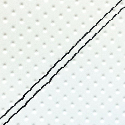 Domestic Seat Cover Replacement Type Full Embossed White/Black Double Stitch Road Pal