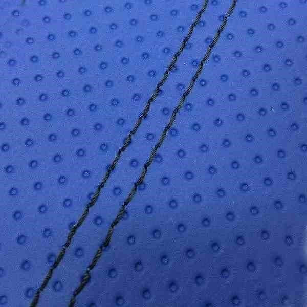 国産シートカバー 張替タイプ エンボスブルー/黒ダブルステッチ レッツ4