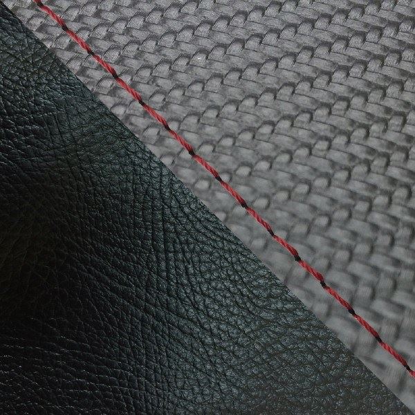 Domestic Seat Cover Replacement Type Carbon Black/Black (Two-tone)/Red Stitch Julio (AF52)