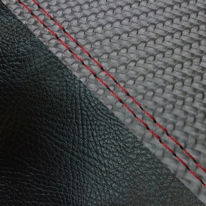 Domestic seat cover, re-upholstery type, carbon black/black (two-tone) with red double stitching for Julio (AF52)