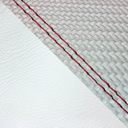 Domestic Seat Cover, Reupholstery Type, Carbon Silver and White (Two-Tone) / Red Double Stitch, Julio (AF52)