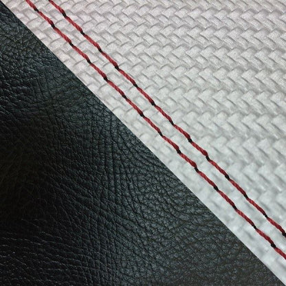 Domestic Seat Cover, Reupholstery Type, Carbon Silver/Black (Two-Tone)/Red Double Stitch, Julio (AF52)