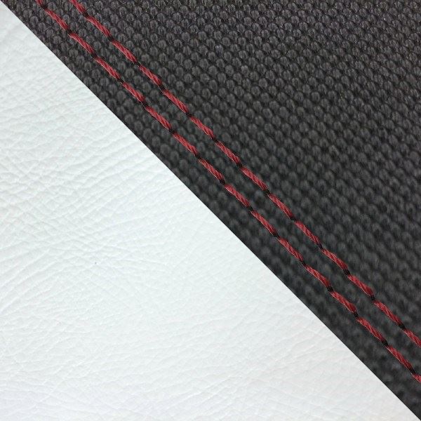 Domestic Seat Cover, Reupholstery Type, Suberanu Black/White (Two-Tone)/Red Double Stitch for Julio (AF52)