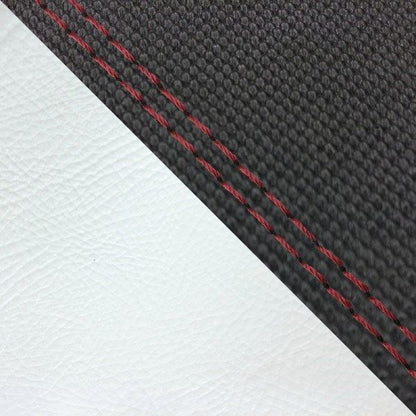 Domestic Seat Cover, Reupholstery Type, Suberanu Black/White (Two-Tone)/Red Double Stitch for Julio (AF52)