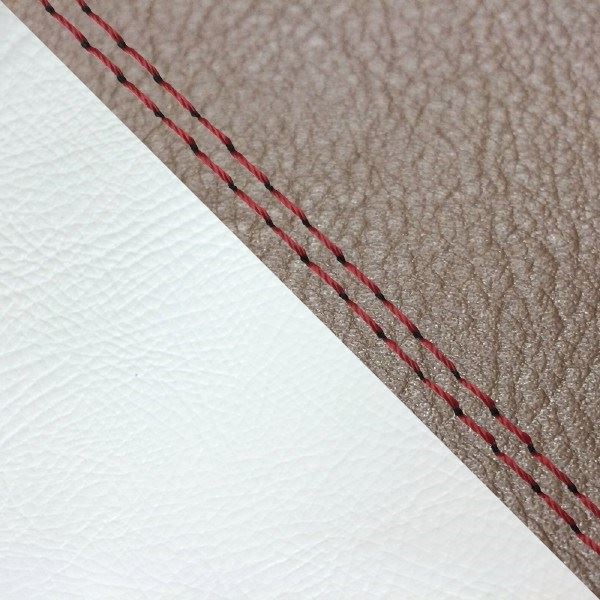 Domestic seat cover replacement type dark brown/white (two-tone) / red double stitch Julio (AF52)