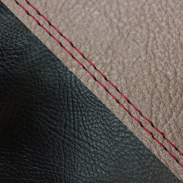 Domestic Seat Cover, Reupholstering Type, Dark Brown/Black (Two-tone) / Red Double Stitch, Julio (AF52)