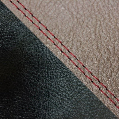 Domestic Seat Cover, Reupholstering Type, Dark Brown/Black (Two-tone) / Red Double Stitch, Julio (AF52)