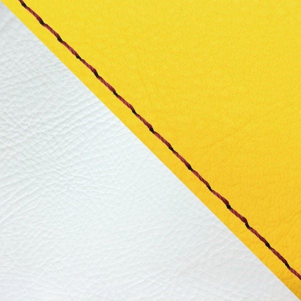 Domestic Seat Cover, Reupholstery Type, Yellow/White (Two-Tone)/Red Stitch for Julio (AF52)