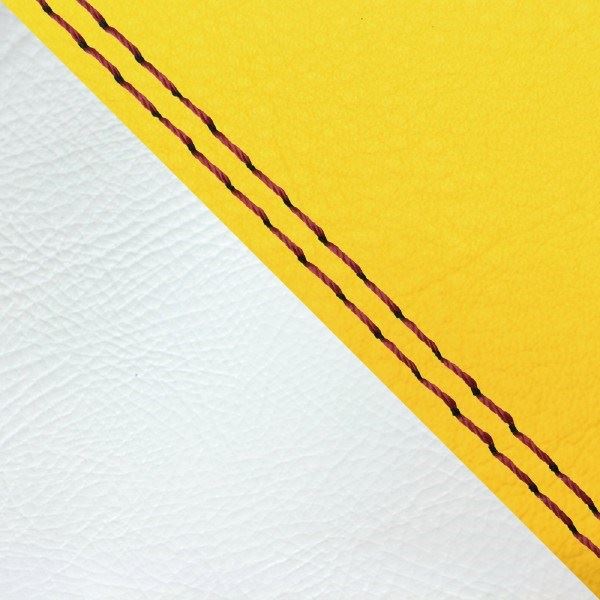 Domestic Seat Cover, Reupholstery Type, Yellow/White (Two-Tone)/Red Double Stitch, Julio (AF52)