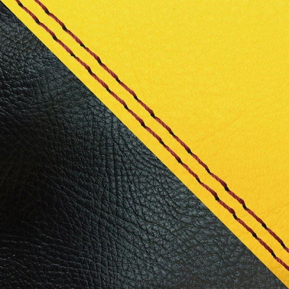 Domestic Seat Cover, Reupholstering Type, Yellow/Black (Two-tone) with Red Double Stitching, Julio (AF52)