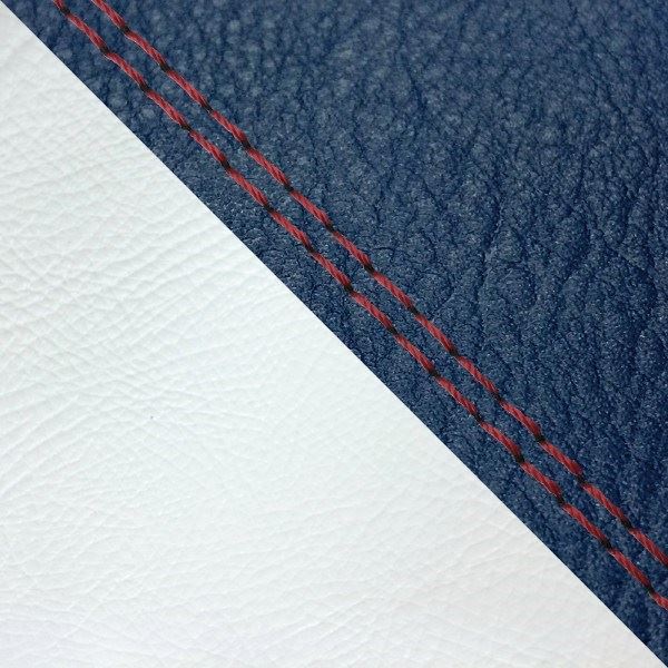 Domestic Seat Cover, Reupholstery Type, Navy/White (Two-Tone)/Red Double Stitch, Julio (AF52)