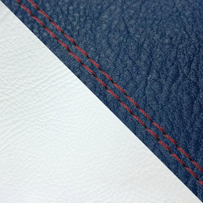 Domestic Seat Cover, Reupholstery Type, Navy/White (Two-Tone)/Red Double Stitch, Julio (AF52)