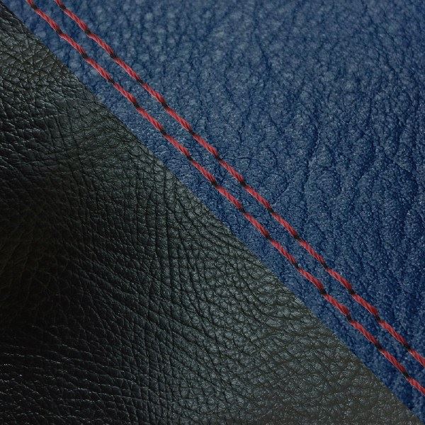 Domestic Seat Cover, Reupholstering Type, Navy and Black (Two-Tone) / Red Double Stitch, Julio (AF52)