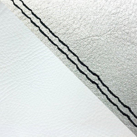 国産シートカバー 張替タイプ シルバー・白(ツートン)/黒ダブルステッチ ジュリオ(AF52)