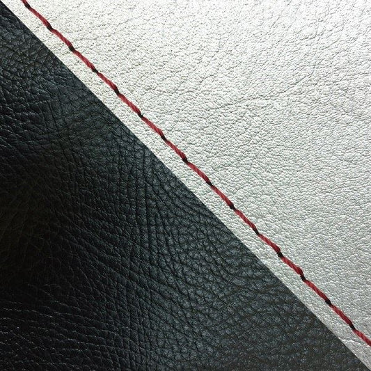 国産シートカバー 張替タイプ シルバー・黒(ツートン)/赤ステッチ ジュリオ(AF52)