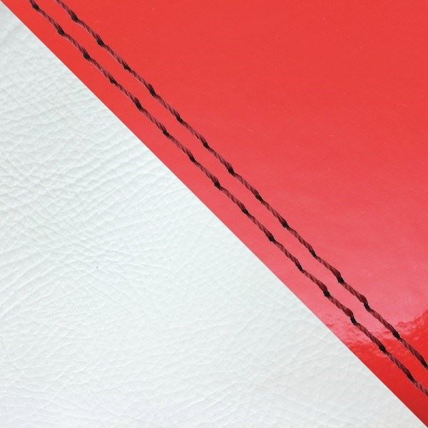Domestic Seat Cover, Reupholstery Type, Enamel Red/White (Two-Tone)/Red Double Stitch, Julio (AF52)