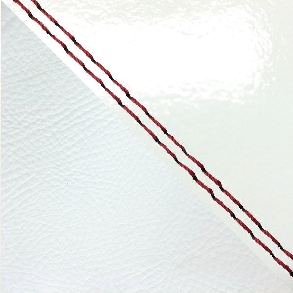 Domestic Seat Cover Reupholstery Type Enamel White/White (Two-tone)/Red Double Stitch Julio (AF52)