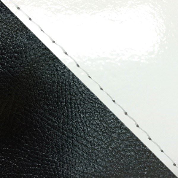 Domestic Seat Cover, Slip-on Type, Enamel White/Black (Two-tone) / Clear Stitch, Giorno/Jorcub