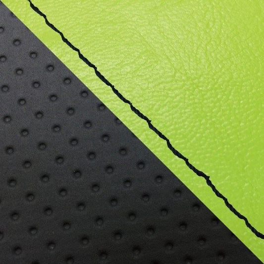 国産シートカバー 被せるタイプ ライムグリーン・エンボス黒(ツートン)/黒ステッチ グロム(13-15年)